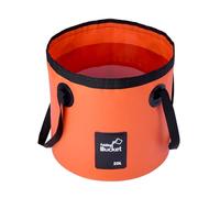 Collapsible Bucket 12L/20L Large Capacity, Folding Camping Water Bucket with Reinforced Handles, Leakproof Portable Wash Basin for Hiking, Fishing, Gardening & Car Washing (Orange, 20, litres)