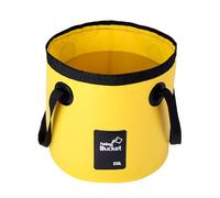 Collapsible Bucket 12L/20L Large Capacity, Folding Camping Water Bucket with Reinforced Handles, Leakproof Portable Wash Basin for Hiking, Fishing, Gardening & Car Washing (Yellow, 20, litres)