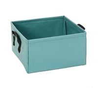 Collapsible Bucket, 13L Outdoor Square Bucket Waterproof Folding Water Container Collapsible Wash Basin Extra-Thick PVC Camping Hiking Fishing(Lake Blue)