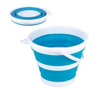 Collapsible Bucket, 3L Foldable Silicone water Bucket, Silicone Foldable Portable Water Buckets With Sturdy Handle Space Saving Multi Purpose Bin for Pet Feeding Home Cleaning Car Washing(Blue)
