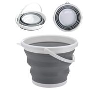 Collapsible Bucket 5L, Silicone Folding Bucket Portable Cleaning Buckets with Handle, Space-Saving Wash Tub for Cleaning, Mop, Camping, Beach, Car Washing, RV, Laundry & Outdoor Use