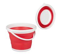 Collapsible bucket Folding Pail Travel Water Container Lightweight Red 10 Litre