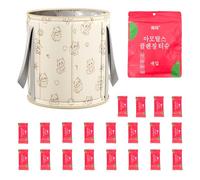 Collapsible Bucket for Soaking Feet, Portable Travel Foot Soak Spa Basin for Camping Washing and Fishing, with Handle, lid and Storage Bag