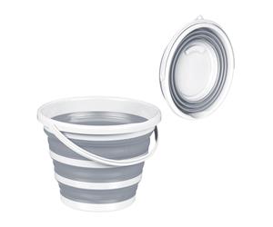 Collapsible bucket Portable Cleaning Pail 10 Litres Grey/White Lightweight