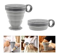 Collapsible Camping Cup, Silicone Foldable Travel Cup, Portable Leak Proof Drinking Cup, Expandable Sport Bottle for Outdoor Camping Travel and Hiking, Reusable Silicone Cup