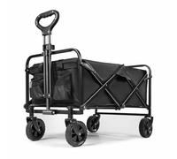 Collapsible Camping Trolley - Collapsible 600D Oxford Fabric, 75L Storage, Waterproof, 220lb/100kg Load Capacity, Carbon Steel Frame, 5.2in/13cm Wheels for Easy Transport