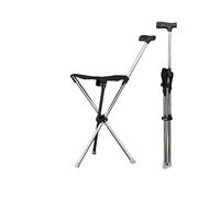 Collapsible Cane with Seat for Adults - Lightweight Folding Walking Stick Chair, Portable Support for Hiking & Daily Use (Orange, M)