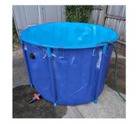 Collapsible Canvas Fish Pond - Round Above Ground Swimming Pool with PVC Liner, High Capacity Outdoor Tank for Koi and Goldfish