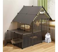 Collapsible Cat Cage, 2/3-Tier Pet Playpen for Indoor Use, Detachable Metal Wire Enclosures with Ladders, Ideal Exercise Space for 1-3 Cats