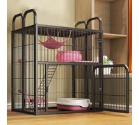 Collapsible Cat Cage, Platform Cat Pen, Free Space Indoor Balcony Cat Enclosures, Training Area Ideal for 1-2 Cats