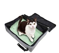 Collapsible Cat Litter Box Portable Cat Litter Tray Waterproof Soft Fold-able Light Weight Cat Litter Pan for Home, Travel, Outdoor Camping(Gray)