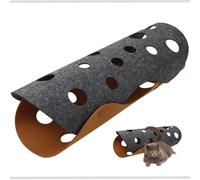 Collapsible Cat Tunnel, Foldable Pet Tunnel Tube Bed with Holes Cats Toys Random Combinations for Interactive Exercise Peekaboo Cave(Gray+Brown)