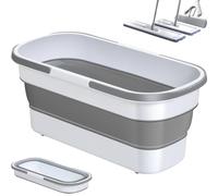 Collapsible Cleaning Bucket, Folding Mop Bucket with Wheels & Handle, Large Capacity Space Saving Wash for Household Cleaning, 52x20 cm