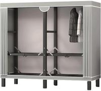 Collapsible Closet Steel Tube Closet 61" / 77" Portable Wardrobe Armoire Easy To Assemble Large Armoire