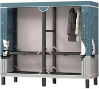 Collapsible Closet Steel Tube Closet 61" / 77" Portable Wardrobe Armoire Easy To Assemble Large Armoire