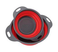 Collapsible Colander Basket Set, 2 PCS Round Retractable Drain Baskets in TPR & PP, Big and Small Sizes - Quick Draining and Space - Saving Hanging Storage for Vegetables and F