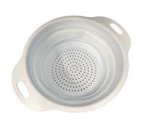 Collapsible Colander Folding Food Drainer Space Saving Silicone Kitchen Essential (Blue)