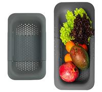 Collapsible Colander, Over The Sink Colander Strainer Basket 8x14-19 inch Size, Extendable Strainers and Colanders