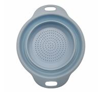 Collapsible Colander - Pastel Assorted Colours - Space-Saving Folding Strainer for Kitchen, Camping & Caravanning - 23.5cm Diameter - PP & TPR (Blue)