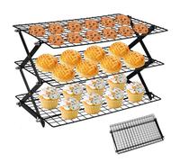 Collapsible Cooling Racks For Baking, Oven Tray Cake Cooling Rack Stackable Wire Racks for Baking Tray Cooling Stand, Stackable Wire Rack Baking Tray for Cake, Dessert, Paint Drying (Third Floor)