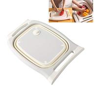Collapsible Cutting Board, Multifunctional Foldable Chopping Board Basket Folding Dish Washing Sink Portable Folding Plastic(Grey)