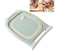 Collapsible Cutting Board, Multifunctional Foldable Chopping Board Basket Folding Dish Washing Sink Portable Folding Plastic(Green)