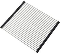 Collapsible Dish Drainer Rack Stainless Steel Roll-Up Drying Rack for Sink Space-Saving Kitchen nizer Multiple Sizes (18.5" L x 16.1" W)