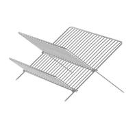 Collapsible Dish Drying Rack - Carbon Steel & Stainless Steel Kitchen Dish Drainer with Water Catcher Tray for Space Saving Countertop