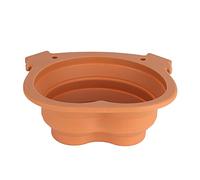 Collapsible Dog Bowl Foldable Portable Dog Travel Bowl 600ml Large Capacity Pet Feeding Bowl for Hiking Camping Outdoor Activities Brown Silicone 17x15x6.6cm