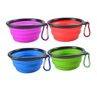 Collapsible Dog Bowls, Small Portable Dogs Cats Travel Water Food Bowl with Carabiner Clip for Walking, Traveling,Hiking (4 Pack)