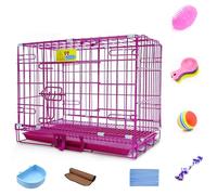 Collapsible Dog Crate - Iron Frame with Latch Door Lock, Removable Tray, Easy to Clean and Assemble for Small and Medium Dogs - Available in 3 Sizes