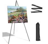 Collapsible Easel Stand, Folding Metal Easel, 160cm Easel Stand for Wedding Sign, Portable Black Display Easel for Welcome Sign, Painting, Poster, Canvas, Wedding, Events, Advertising