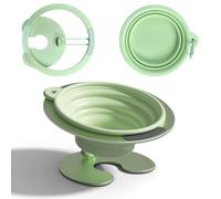 Collapsible Elevated Cat Dog Food Bowl, Portable Raised Pet Food Water Dish, Adjustable Tilted Food Feeder for Indoor Outdoor Cats Dogs, Whisker Friendly Cat Feeding Watering Dish for Travelling