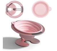 Collapsible Elevated Cat Dog Food Bowl, Portable Raised Pet Food Water Dish, Adjustable Tilted Food Feeder for Indoor Outdoor Cats Dogs, Whisker Friendly Cat Feeding Watering Dish for Travelling