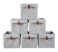 Collapsible Fabric Storage Cubes 6pcs Cube Storage Boxes 23x 23x 26cm Storage Baskets for Shelves 12L Foldable Storage Cube Boxes with Hanging Ring Cube Storage Unit Boxes for Clothes Books Shoes