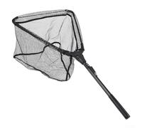 Collapsible Fishing Landing Net with Aluminum Alloy Pole Handle Knotless Rubber-coated Mesh for Saltwater Freshwater Utilization 30 Cm or 40 Cm Square Mesh Depth For Easy to Carry 308-385 G(30)