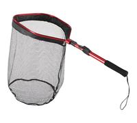 Collapsible Fishing Net, Aluminum Alloy Pole, Rubber Coated Net, Square Head, Telescoping to 41.3 in / 105 cm, 19.7 in / 50 cm, 44 lbs / 20 kg Load, Red for Kayak Fishing