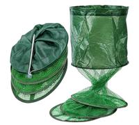 Collapsible Fishing Net, Fishing Keepnet with Stainless Steel Ground Stake, Durable Dark Green Mesh Carp Fishing Net, Portable Mesh Cage for Carp Coarse