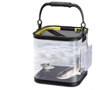 Collapsible Fishing Water Bucket with Thickened PVC Material and 5m Rope, Foldable Design for Easy Storage, Multiple Size Options 5L/8L/10L/13L for Outdoor Use (B)