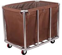 Collapsible Folding Wagon Cart with Silent Universal Wheels - Heavy Duty Stainless Steel Laundry Cart 11.35 Bushels Capacity Perfect for Commercial Use & Outdoor Activities