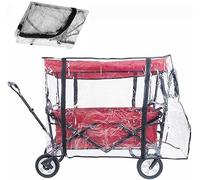 Collapsible Folding Wagon with Waterproof Rain Cover - Portable Hand Push Camping Trolley Accessories for Outdoor Use