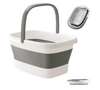 Collapsible Foot Bath Basin for Soaking Feet, Foot Soak Tub, Plastic Foot Bucket with Handles and Massage Acupoint for Pain Relief,Pedicure,Home Spa Treatment (White)