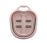 Collapsible Foot Bath Basin for Soaking Feet, Portable Roller Design Foot Soaking Tub Massage Bucket for Pedicure Home Spa (Pink)
