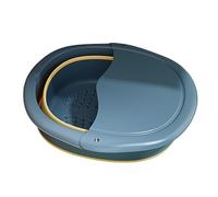 Collapsible Foot Bath Foot spa and Massager Foot spa soak 11.02x 10.83x 9.06inch Foldable Foot Bath Bowl Deepen Foot Soak Bowl with Massage Spot with Lid Foot Massager Roller for Home Massaging Blue