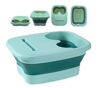 Collapsible Foot Spa Bath - Portable Pedicure Bowl & Soaking Basin for Feet - Manual Foot Bath Bucket for Foot Care, Relaxing Feet Soak, and at-Home Spa Treatments - Green