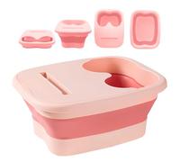Collapsible Foot Spa Bath - Portable Pedicure Bowl & Soaking Basin for Feet - Manual Foot Bath Bucket for Foot Care, Relaxing Feet Soak, and at-Home Spa Treatments - Pink
