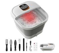 Collapsible Foot Spa with Heat, Touchscreen, Foldable Foot Bath Massager with Temperature Control, Foot Massage Rollers, Pedicure Foot Spa for Home, Office, Relaxation, Valentines Gift for Men & Women