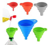 Collapsible Funnels, 5 Pcs Portable Foldable Kitchen Silicone Funnel for Filling Bottles or Containers, Beer Liquids Transmission - Small/Medium/Large, 5 Colors