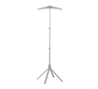Collapsible Garment Steamer Stand with Clamps, 63 Inch Telescopic Hanger Rack for Handheld Steamers, Aluminium Alloy Clothes Drying Holder for Jeans Skirts, Easy Assembly and Storage(Gray)