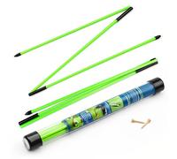 Collapsible Golf Alignment Sticks | 48 Inches Green Golf Trainer Stick Set for Aiming/Putting/Posturing | Fiberglass Rods for Practice | Portable Super Stroke Alignment Sticks with PVC Tube Case